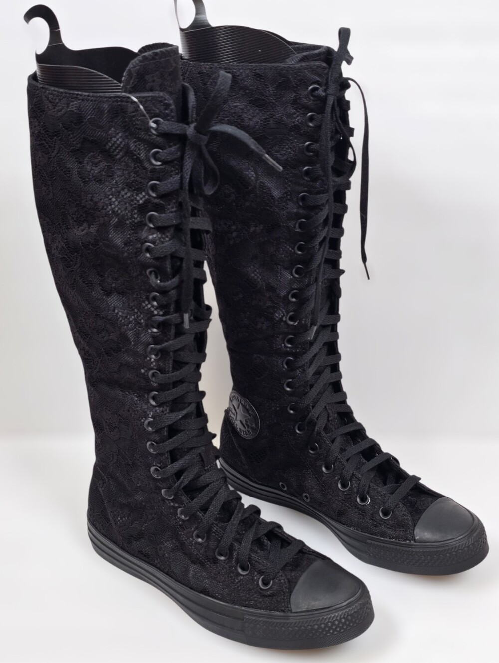 Converse Chuck Taylor All Star XXHi Sneakers Black Lace Knee High Zip Boots Sz.9